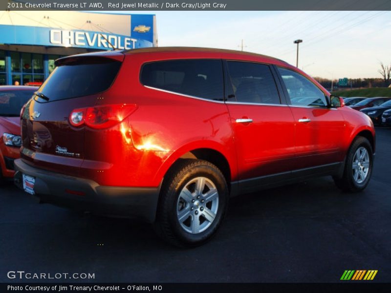 Red Jewel Metallic / Dark Gray/Light Gray 2011 Chevrolet Traverse LT AWD