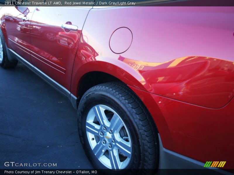 Red Jewel Metallic / Dark Gray/Light Gray 2011 Chevrolet Traverse LT AWD
