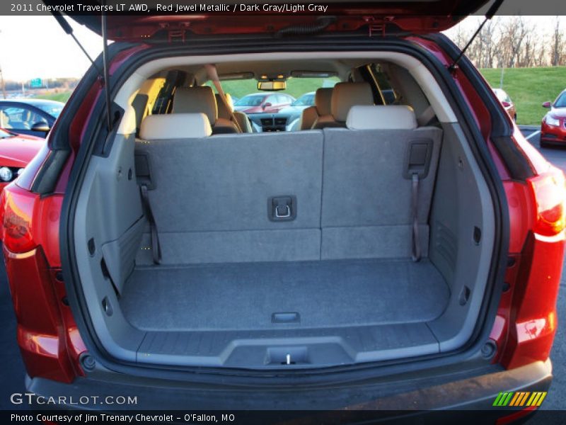 Red Jewel Metallic / Dark Gray/Light Gray 2011 Chevrolet Traverse LT AWD