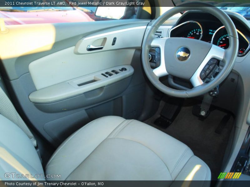 Red Jewel Metallic / Dark Gray/Light Gray 2011 Chevrolet Traverse LT AWD
