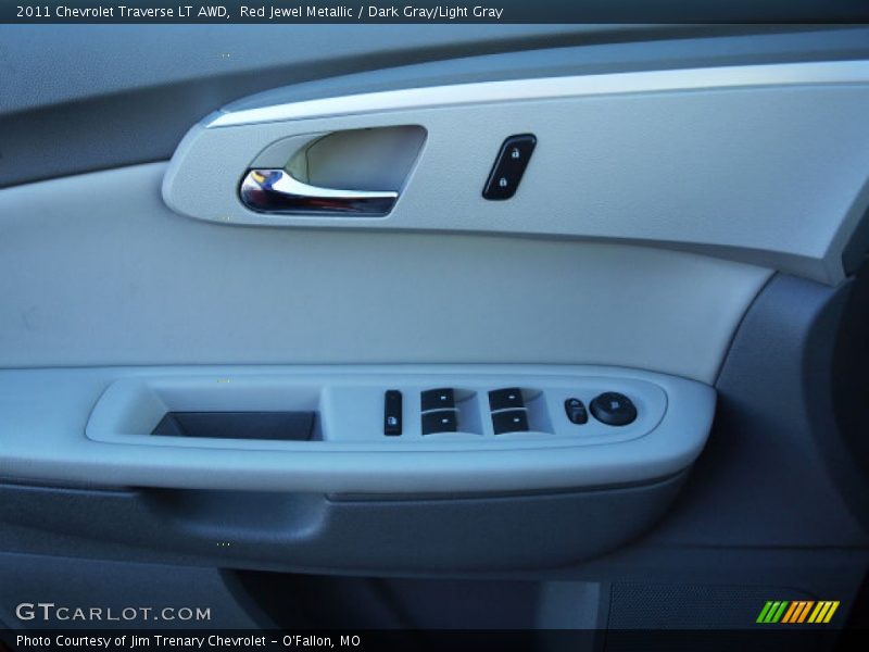 Red Jewel Metallic / Dark Gray/Light Gray 2011 Chevrolet Traverse LT AWD