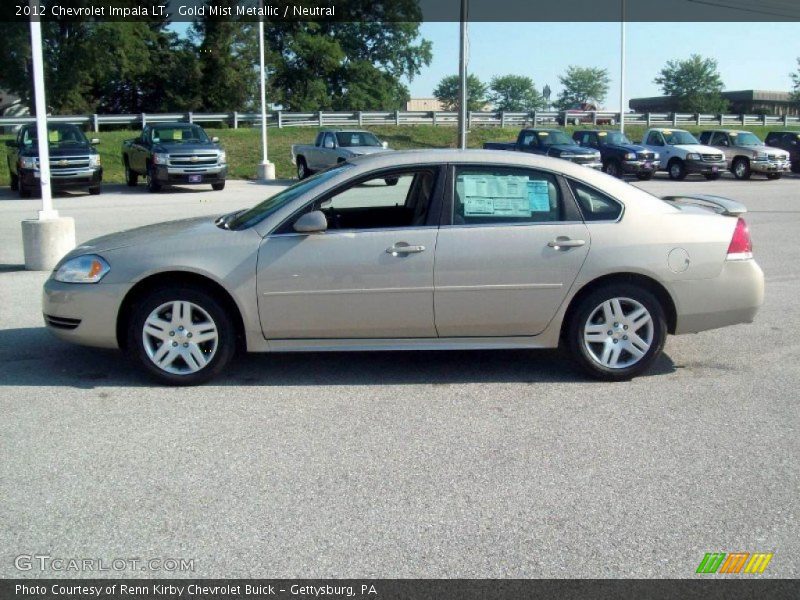 Gold Mist Metallic / Neutral 2012 Chevrolet Impala LT