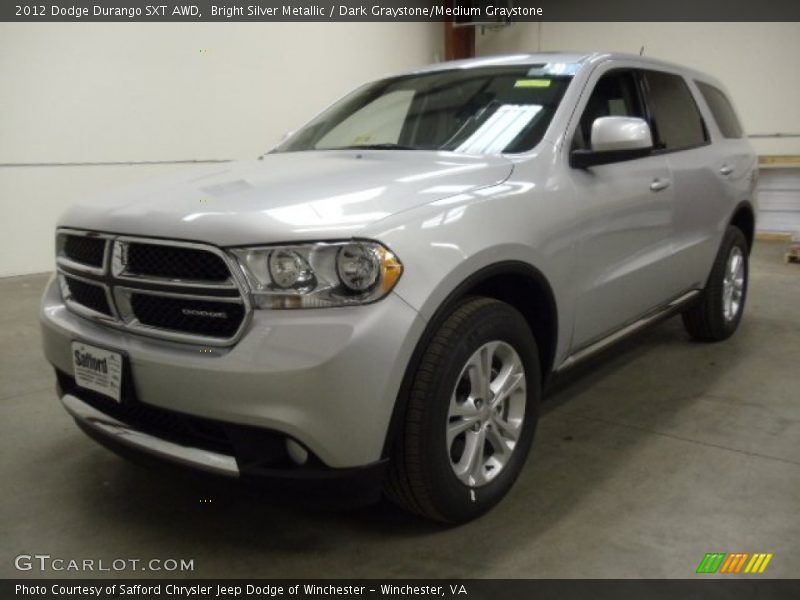 Bright Silver Metallic / Dark Graystone/Medium Graystone 2012 Dodge Durango SXT AWD