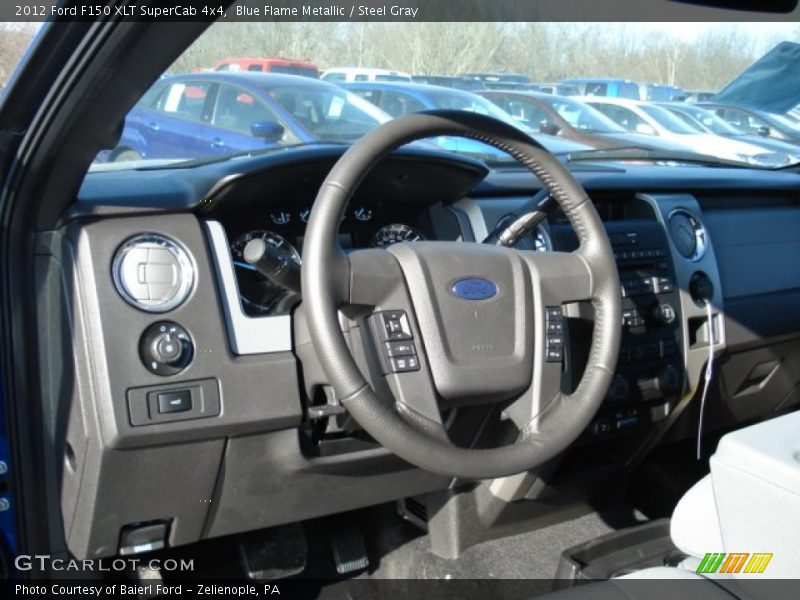 Blue Flame Metallic / Steel Gray 2012 Ford F150 XLT SuperCab 4x4