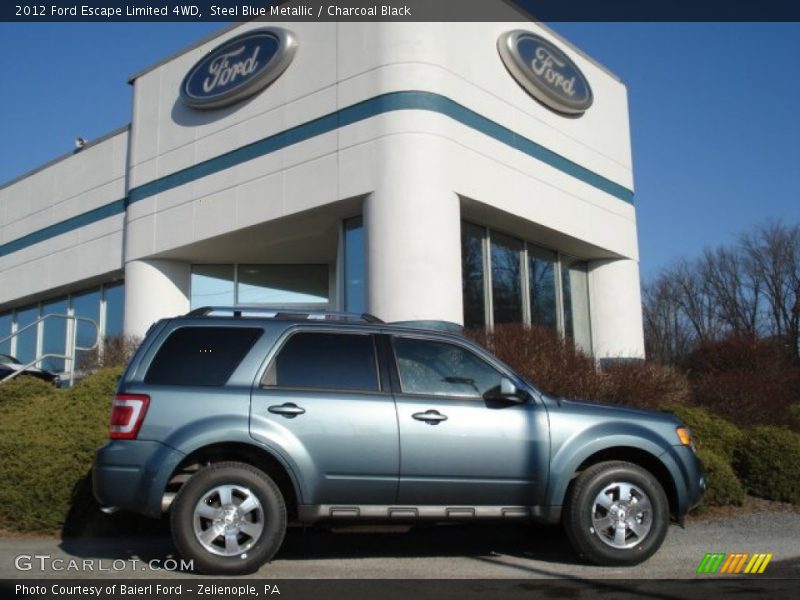 Steel Blue Metallic / Charcoal Black 2012 Ford Escape Limited 4WD