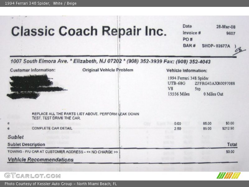 White / Beige 1994 Ferrari 348 Spider