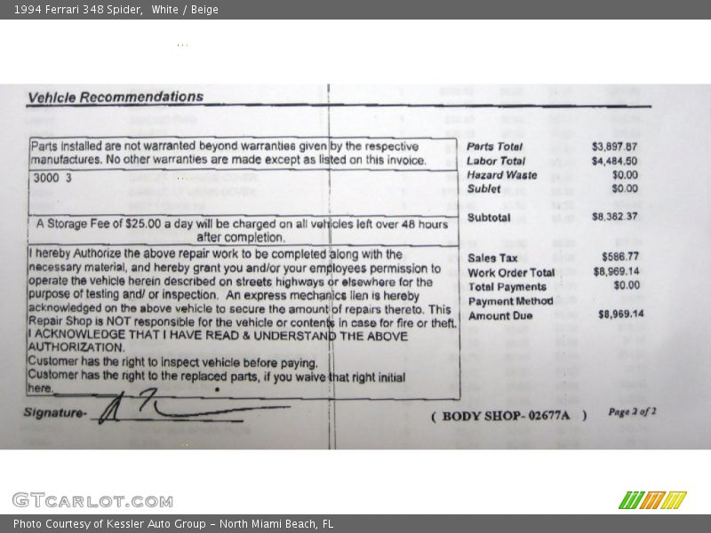 White / Beige 1994 Ferrari 348 Spider