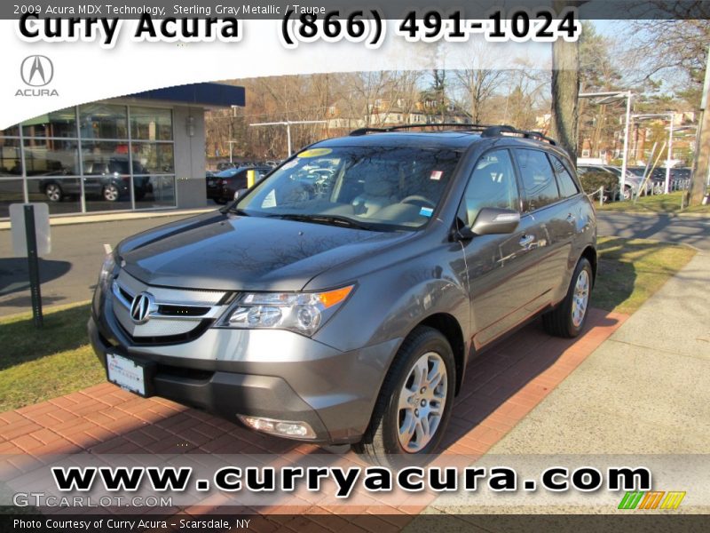 Sterling Gray Metallic / Taupe 2009 Acura MDX Technology