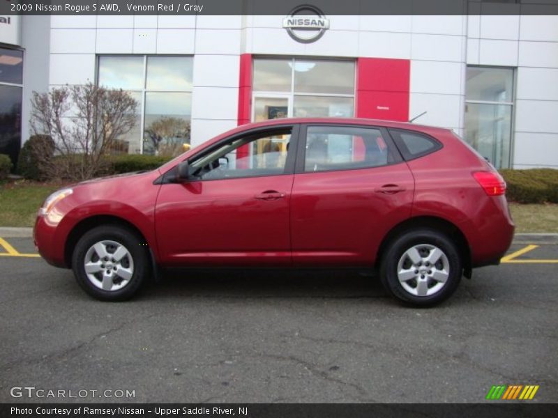 Venom Red / Gray 2009 Nissan Rogue S AWD