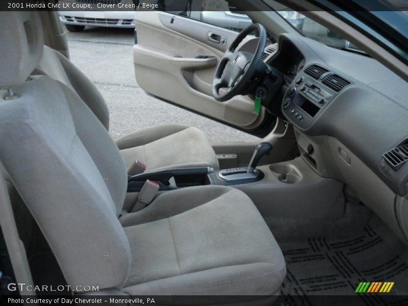 Clover Green / Beige 2001 Honda Civic LX Coupe