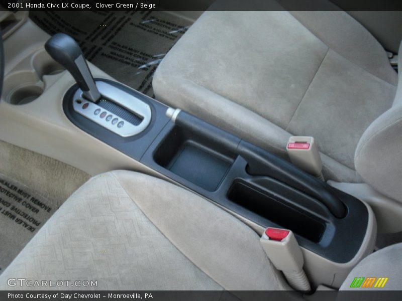 Clover Green / Beige 2001 Honda Civic LX Coupe