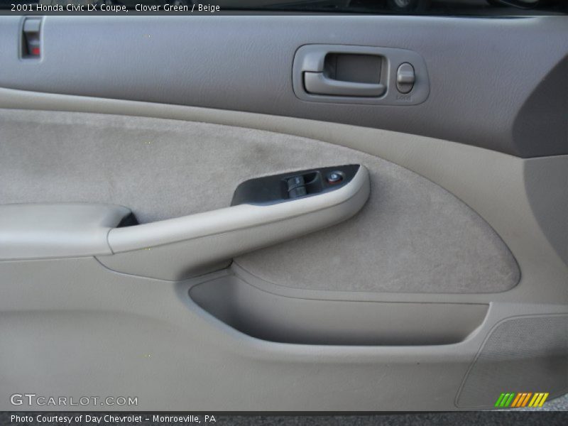 Clover Green / Beige 2001 Honda Civic LX Coupe