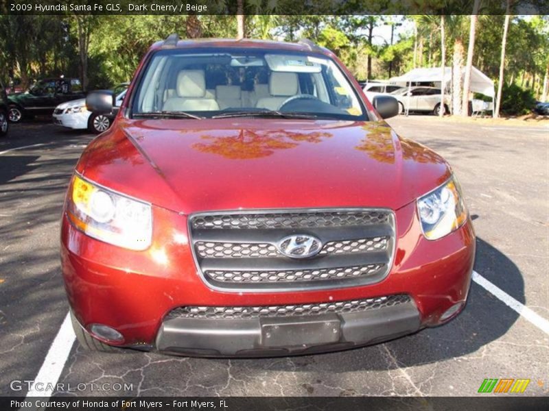 Dark Cherry / Beige 2009 Hyundai Santa Fe GLS