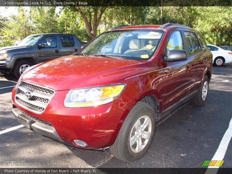 Dark Cherry / Beige 2009 Hyundai Santa Fe GLS