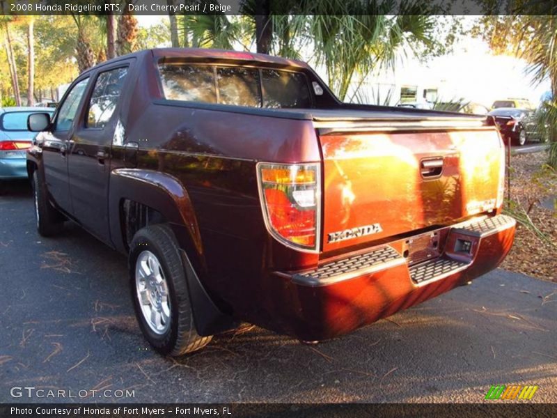 Dark Cherry Pearl / Beige 2008 Honda Ridgeline RTS