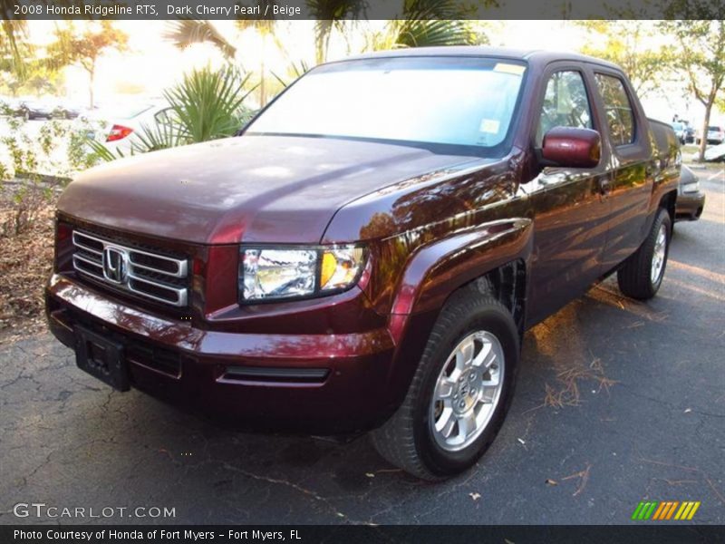 Dark Cherry Pearl / Beige 2008 Honda Ridgeline RTS