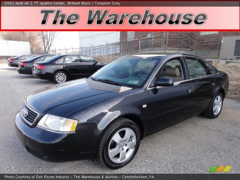 Brilliant Black / Tungsten Grey 2001 Audi A6 2.7T quattro Sedan