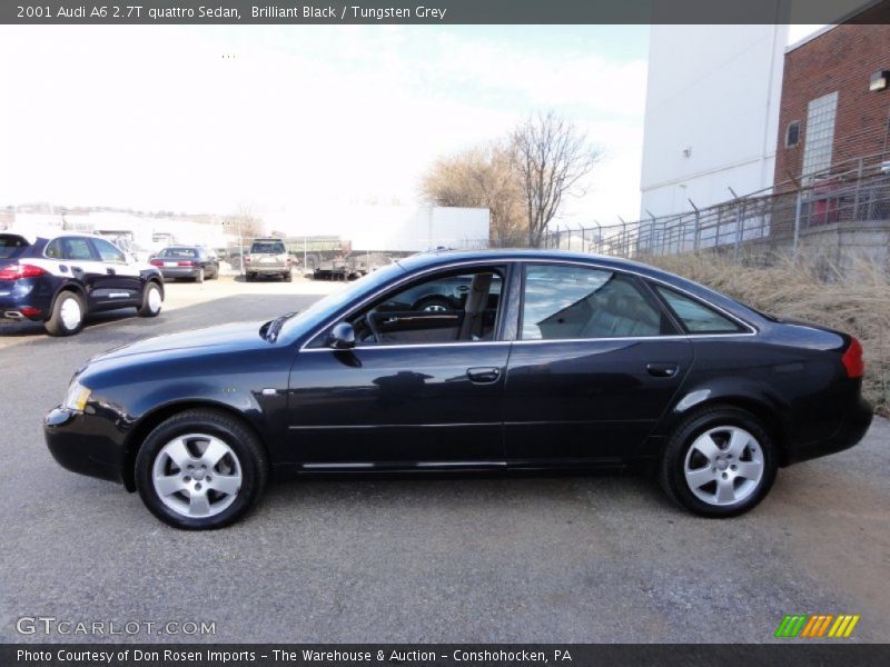 Brilliant Black / Tungsten Grey 2001 Audi A6 2.7T quattro Sedan