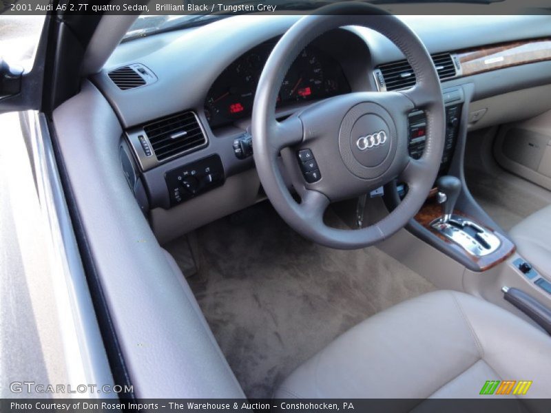 Brilliant Black / Tungsten Grey 2001 Audi A6 2.7T quattro Sedan