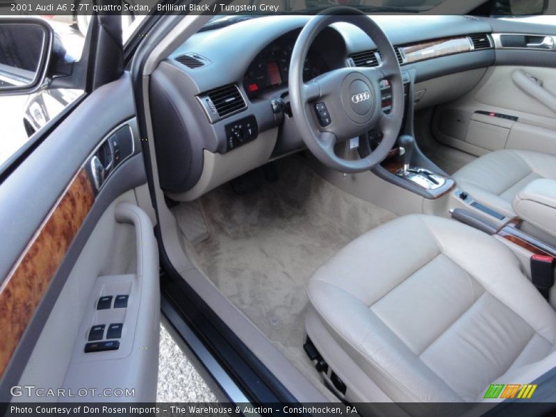 Brilliant Black / Tungsten Grey 2001 Audi A6 2.7T quattro Sedan