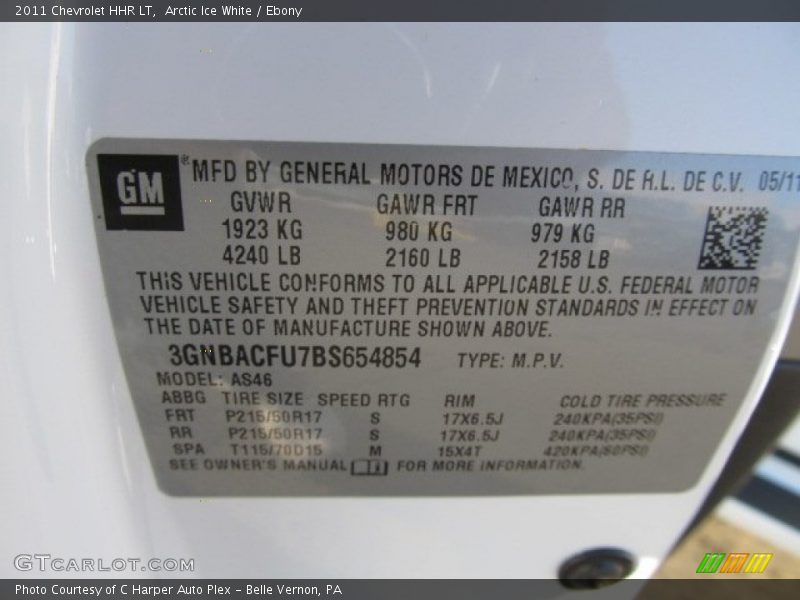 Arctic Ice White / Ebony 2011 Chevrolet HHR LT