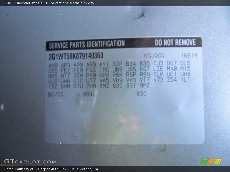 Silverstone Metallic / Gray 2007 Chevrolet Impala LT