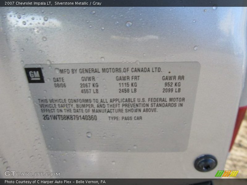 Silverstone Metallic / Gray 2007 Chevrolet Impala LT