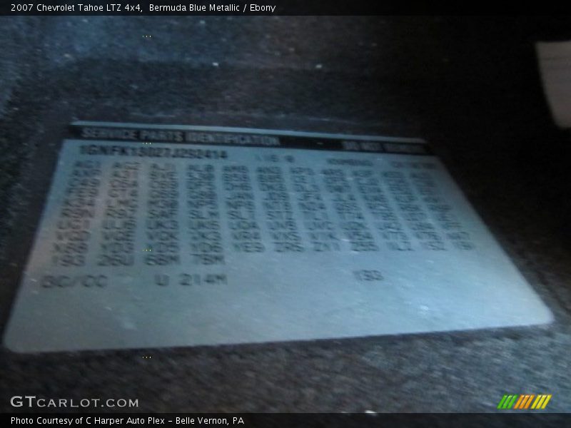 Bermuda Blue Metallic / Ebony 2007 Chevrolet Tahoe LTZ 4x4