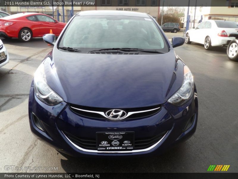 Indigo Blue Pearl / Gray 2011 Hyundai Elantra GLS