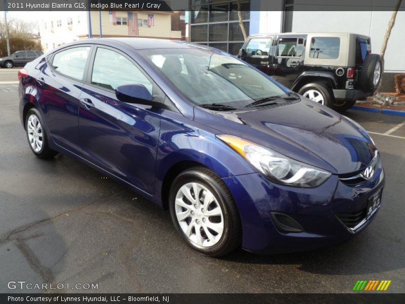 Indigo Blue Pearl / Gray 2011 Hyundai Elantra GLS