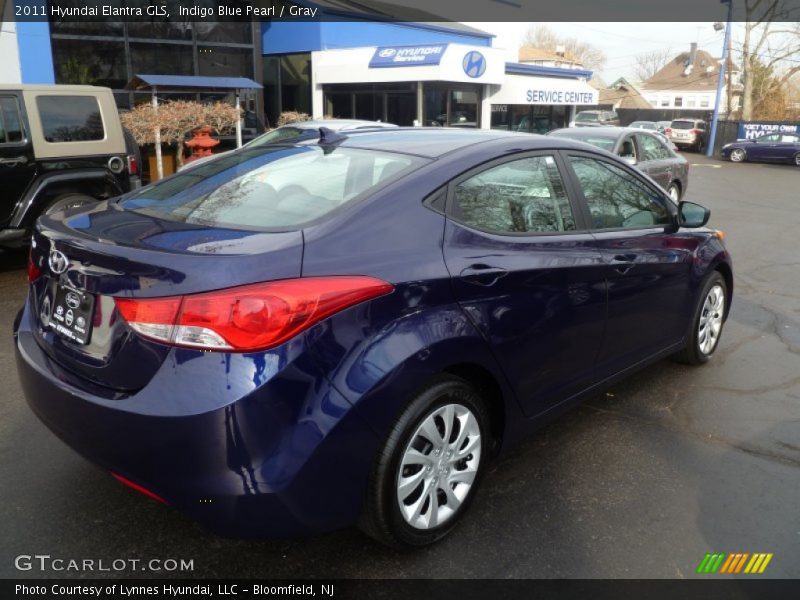 Indigo Blue Pearl / Gray 2011 Hyundai Elantra GLS