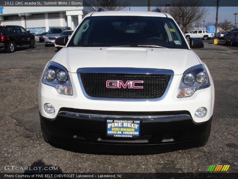 Summit White / Ebony 2012 GMC Acadia SL