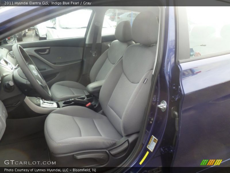 Indigo Blue Pearl / Gray 2011 Hyundai Elantra GLS
