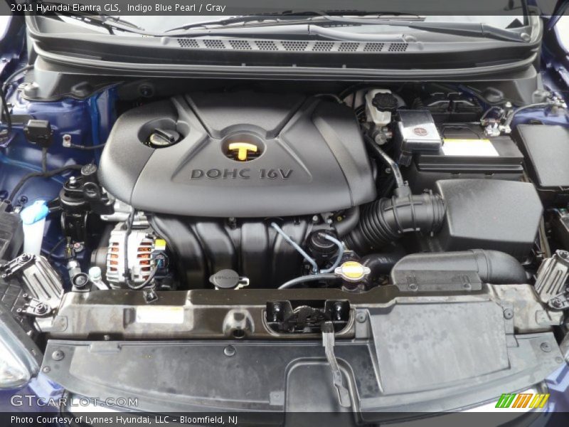 Indigo Blue Pearl / Gray 2011 Hyundai Elantra GLS