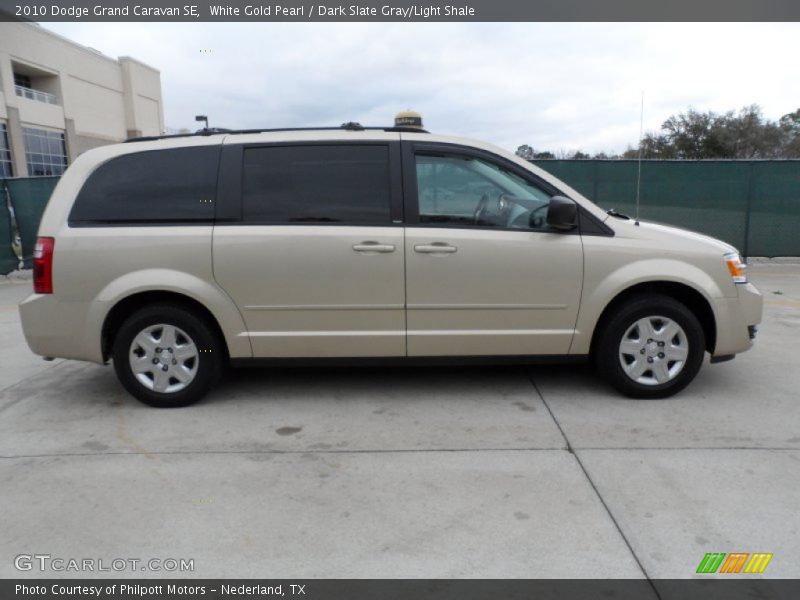 White Gold Pearl / Dark Slate Gray/Light Shale 2010 Dodge Grand Caravan SE