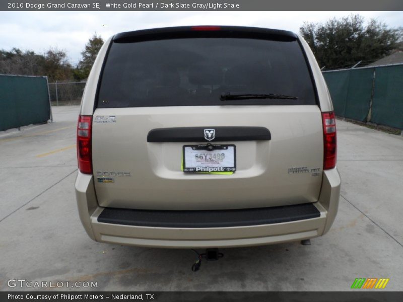 White Gold Pearl / Dark Slate Gray/Light Shale 2010 Dodge Grand Caravan SE