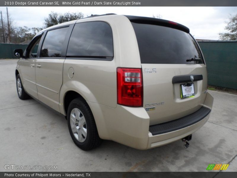 White Gold Pearl / Dark Slate Gray/Light Shale 2010 Dodge Grand Caravan SE