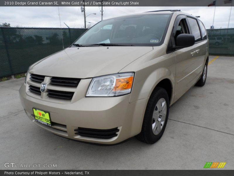 White Gold Pearl / Dark Slate Gray/Light Shale 2010 Dodge Grand Caravan SE