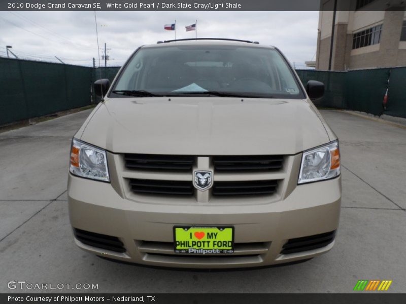 White Gold Pearl / Dark Slate Gray/Light Shale 2010 Dodge Grand Caravan SE