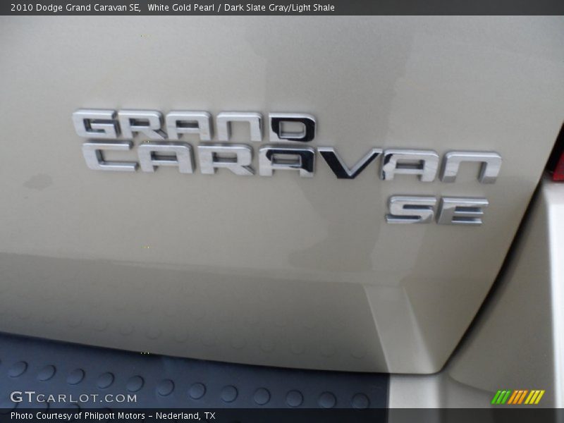 White Gold Pearl / Dark Slate Gray/Light Shale 2010 Dodge Grand Caravan SE