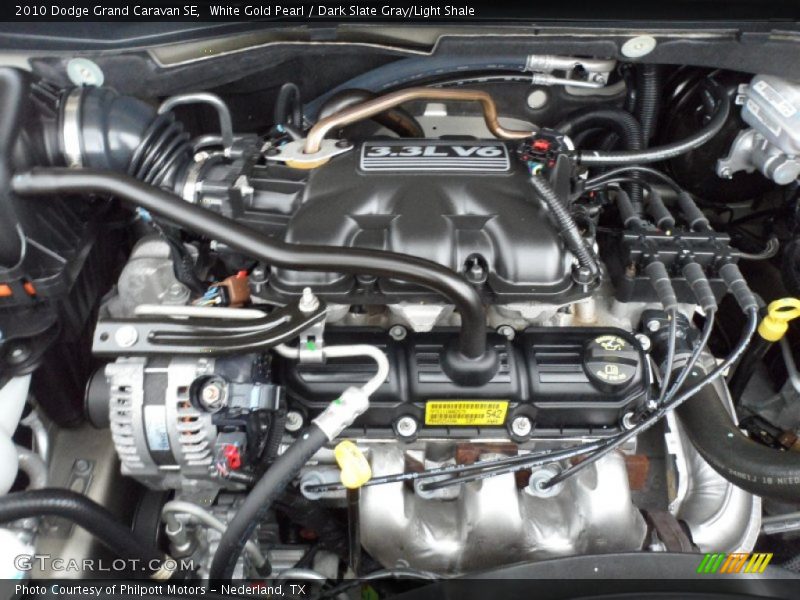 White Gold Pearl / Dark Slate Gray/Light Shale 2010 Dodge Grand Caravan SE