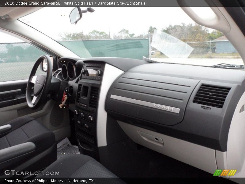 White Gold Pearl / Dark Slate Gray/Light Shale 2010 Dodge Grand Caravan SE