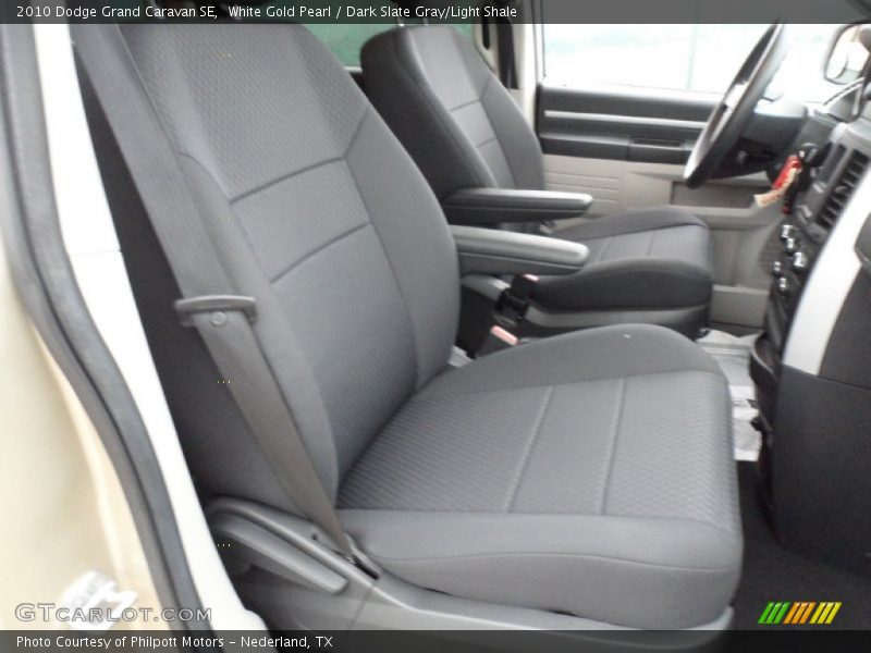 White Gold Pearl / Dark Slate Gray/Light Shale 2010 Dodge Grand Caravan SE