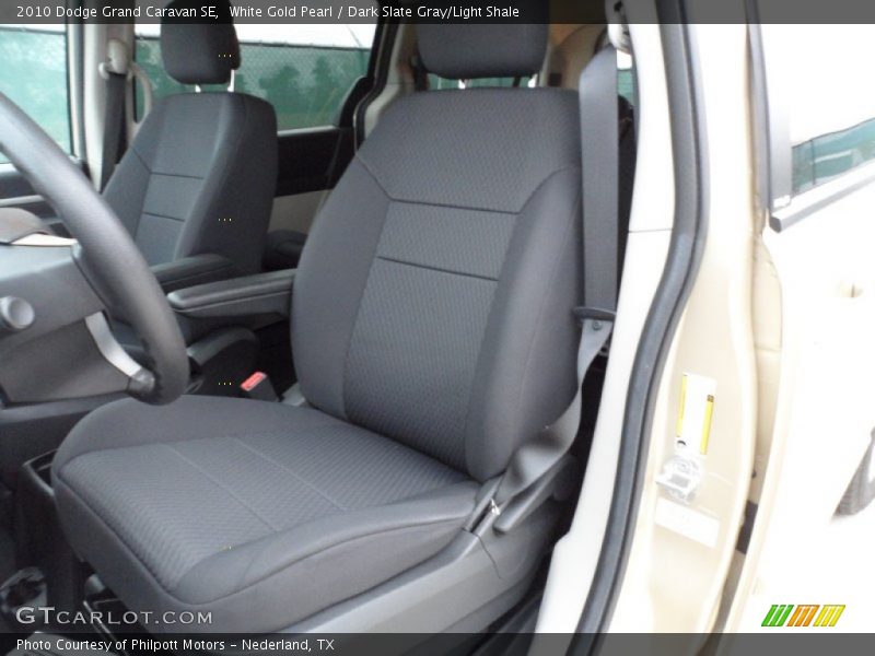 White Gold Pearl / Dark Slate Gray/Light Shale 2010 Dodge Grand Caravan SE