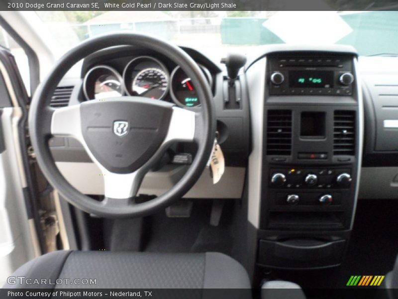 White Gold Pearl / Dark Slate Gray/Light Shale 2010 Dodge Grand Caravan SE