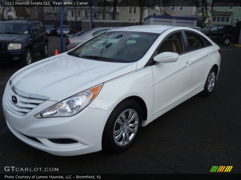 Pearl White / Camel 2011 Hyundai Sonata GLS