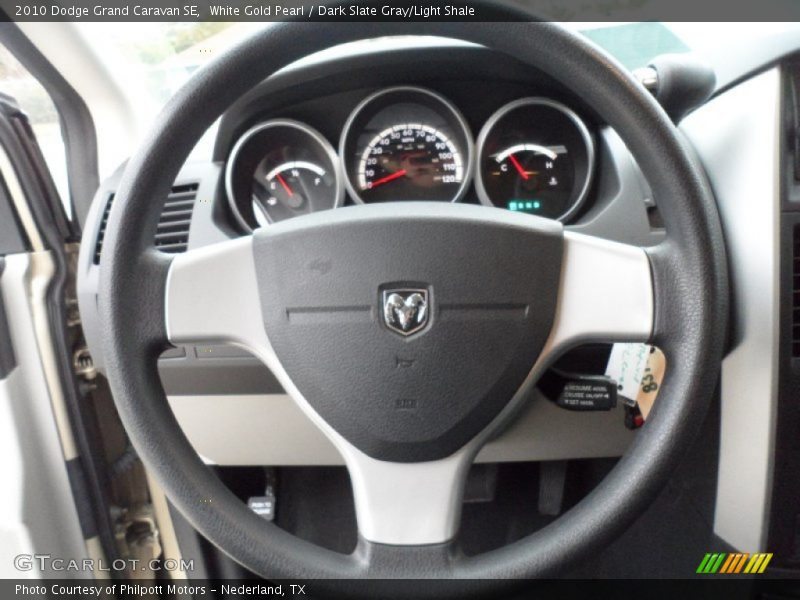 White Gold Pearl / Dark Slate Gray/Light Shale 2010 Dodge Grand Caravan SE