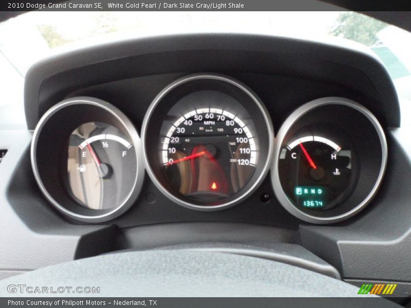 White Gold Pearl / Dark Slate Gray/Light Shale 2010 Dodge Grand Caravan SE