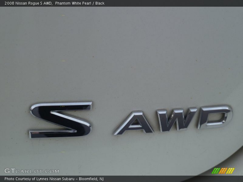 Phantom White Pearl / Black 2008 Nissan Rogue S AWD
