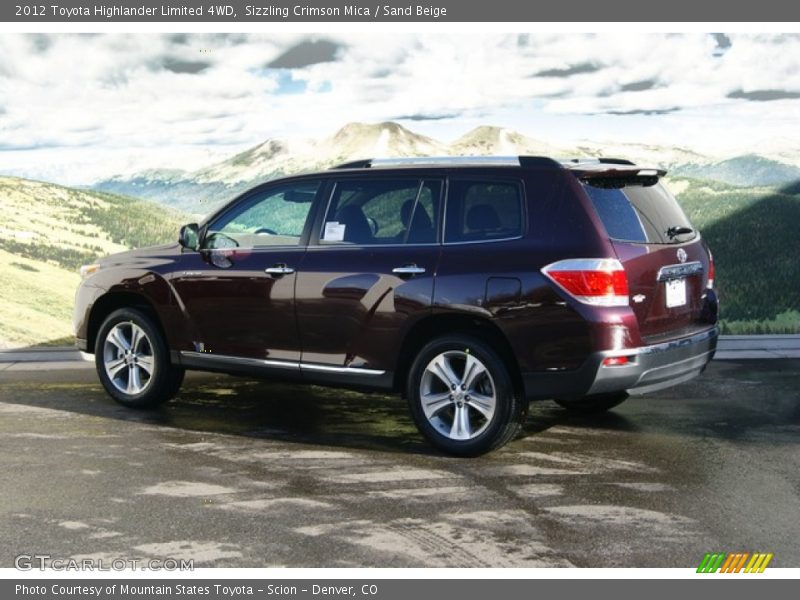 Sizzling Crimson Mica / Sand Beige 2012 Toyota Highlander Limited 4WD